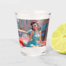 Fille en verre Brunette Pin-Up