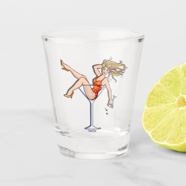 FILLE EN VERRE MARTINI ROUGE (Devant)