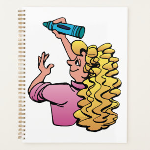 Fille enjouée avec crayon