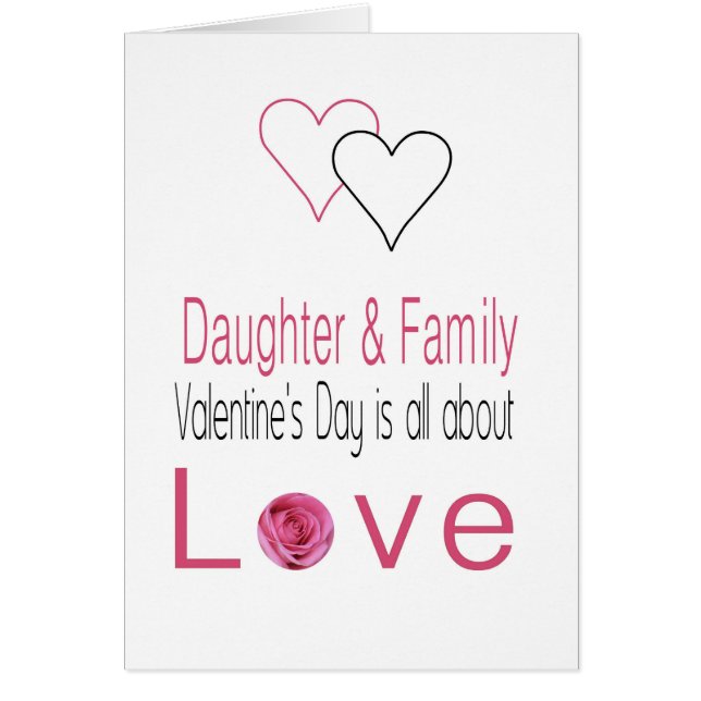 Fille et famille Heureuses Saintes-Valentin Roses (Devant)