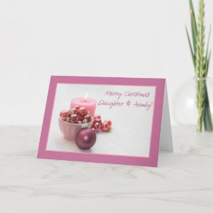 Fille et famille Joyeuse carte de Noël