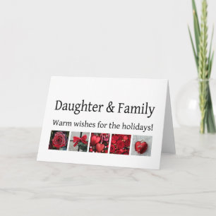 Fille et famille Joyeuse carte de Noël