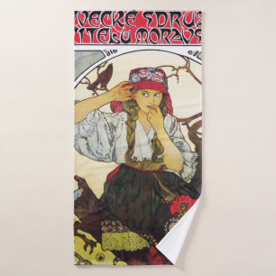 Fille et géranium, Mucha