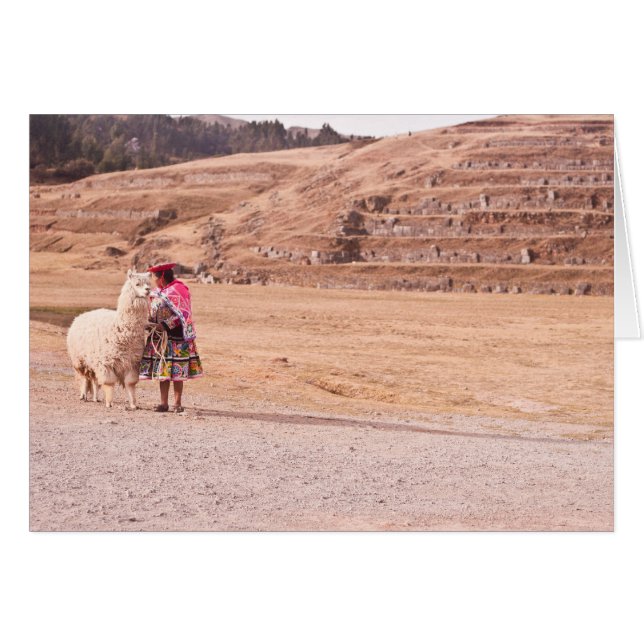 Fille et lama (Devant horizontal)
