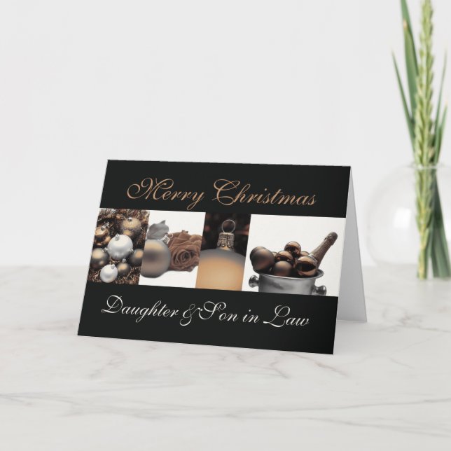 Fille et mari Joyeuse carte de Noël (Devant)