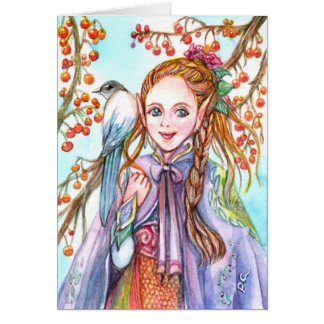 Fille et oiseau