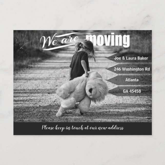Fille et ours en peluche | Carte Faire-part mobile (Devant)