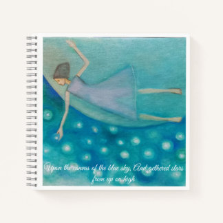 Fille fantaisiste et journal poétique ciel étoilé