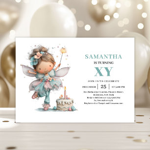 Fille Fée Mignonne 3e Anniversaire Invitations Fan