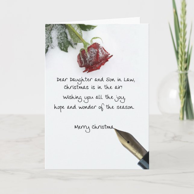 Fille & Fils en droit Joyeuse carte de Noël (Devant)
