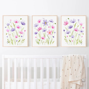 Fille Fleur sauvage rose violet