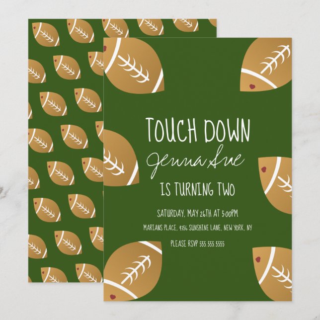 Fille Football Sports Anniversaire Fête Invitation (Devant / Derrière)
