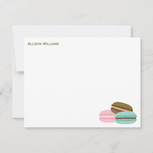 Fille Française Macarons Merci Cartes de Notes (Devant)