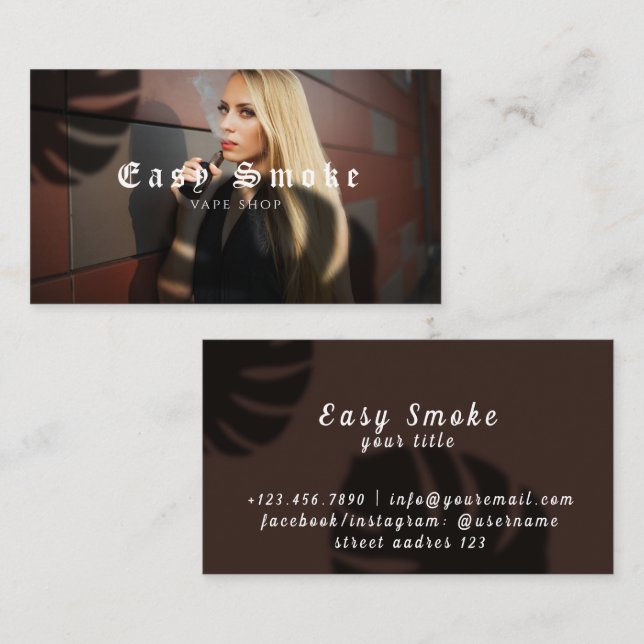 Fille Fumer Vape Carte de visite (Devant / Derrière)