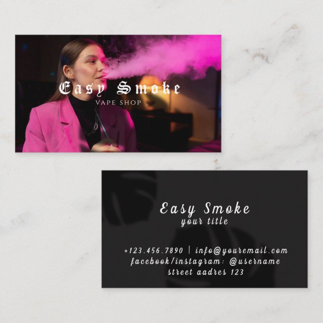Fille Fumer Vape Carte de visite (Devant / Derrière)