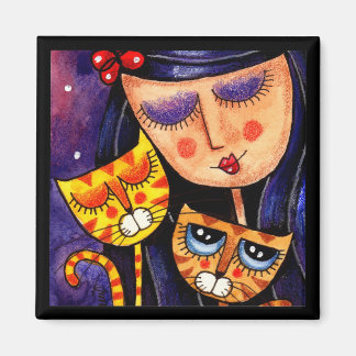 Fille & Ginger Cats - Magnet