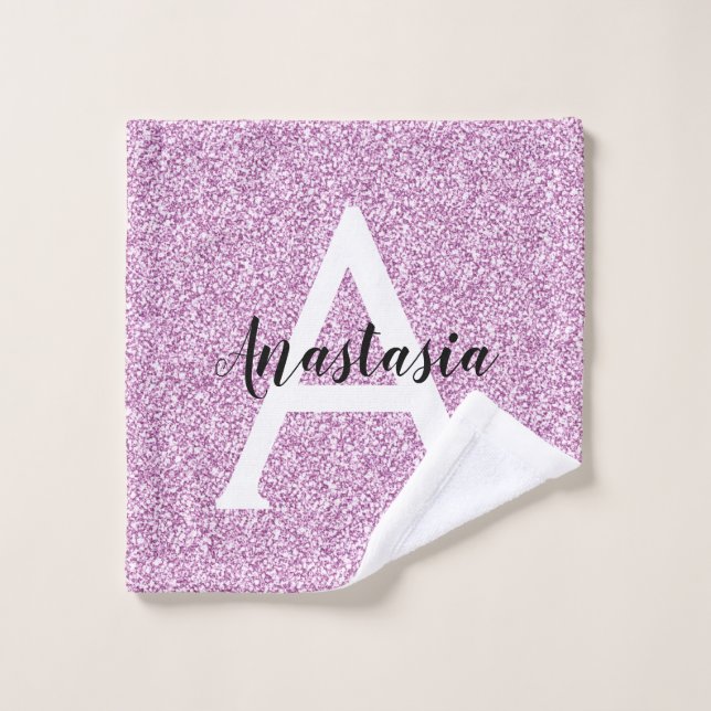 Fille Glam Purple Parties scintillant Étincelles N (Gant de toilette)
