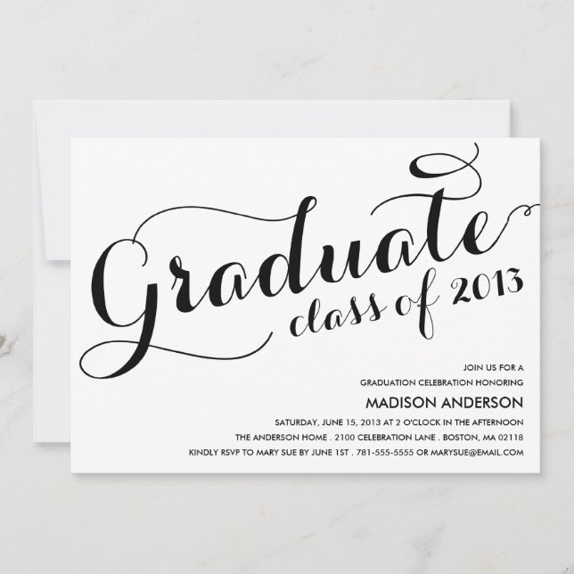 FILLE GRAD | 2013 GRADUATION PARTY INVITATION (Devant)