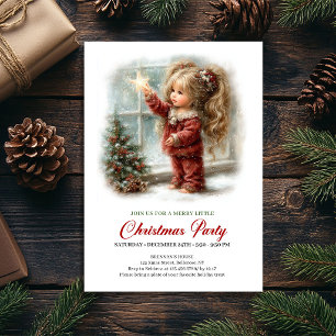 Fille heureuse scène hivernale Invitation classiqu