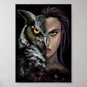 Fille Hibou - Affiche de Collection Emotion - Pein