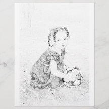 Fille jouant avec la page de coloriage de football