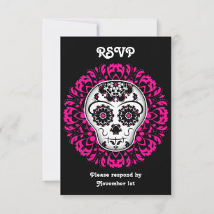 Fille jour du crâne de sucre mort RSVP parti