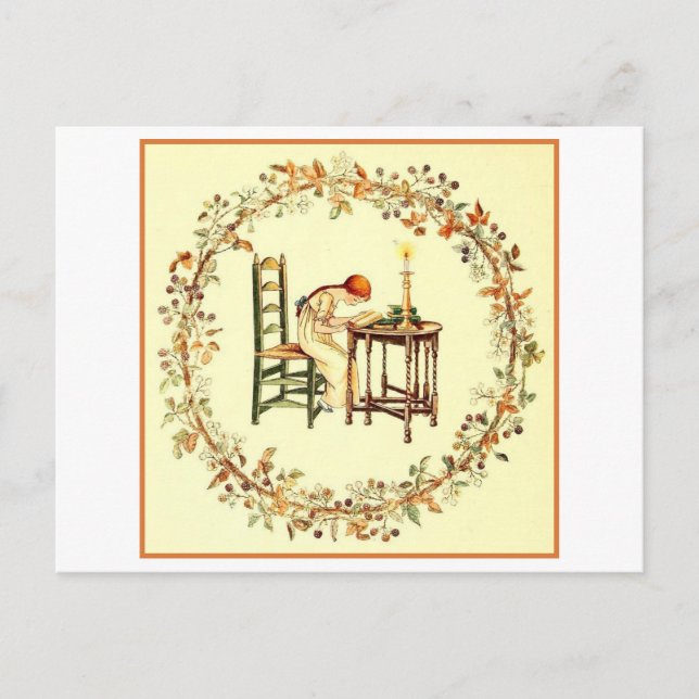 Fille Lecture par carte postale lelight (Devant)