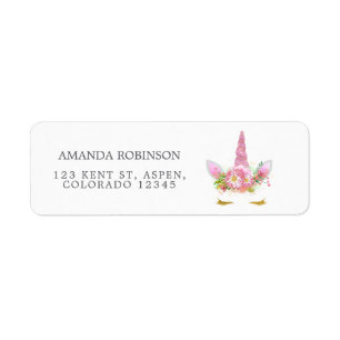 Fille Licorne Fleurie Rose et Or Baby Shower