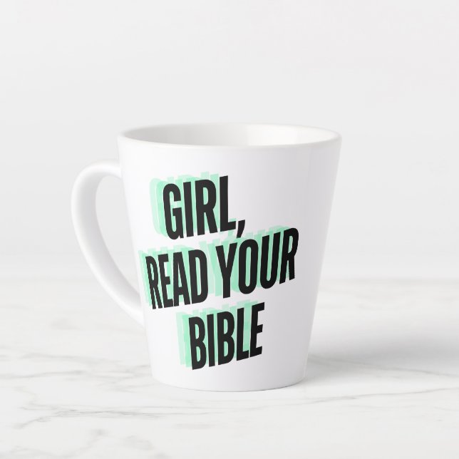 Fille, Lis Ta Bible Latte Mug (Angle gauche)
