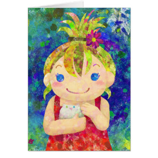 fille mignonne et porc blanc de gunia