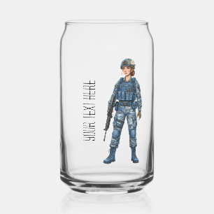 fille militaire texte modifiable