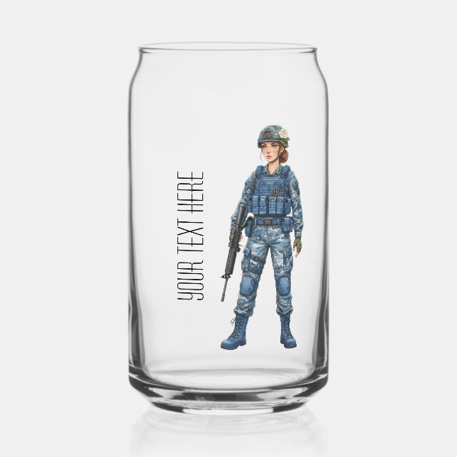 fille militaire texte modifiable (Recto)