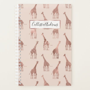 Fille moderne Rose Or Blush Giraffes rose