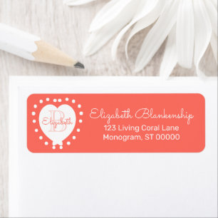 Fille Monogramme Coral Points Coeur Modèle