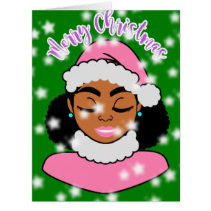 Fille noire Afro en Noël des Fêtes de neige