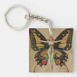 Fille papillon de Leyendecker Art Déco vintage