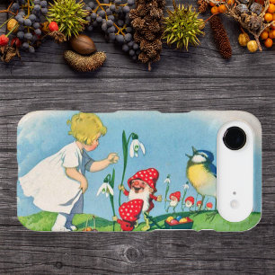 Fille Pâques Lys Gnome Elfes Oiseaux Chantant Pani