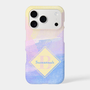 Fille Pastel Couleur Aquarelle Monogramme Nom pers