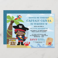Fille Pirate Fête Invitations Anniversaire