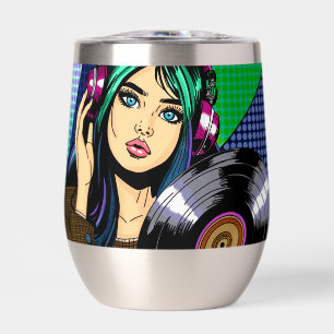 Fille Pop Art avec disque