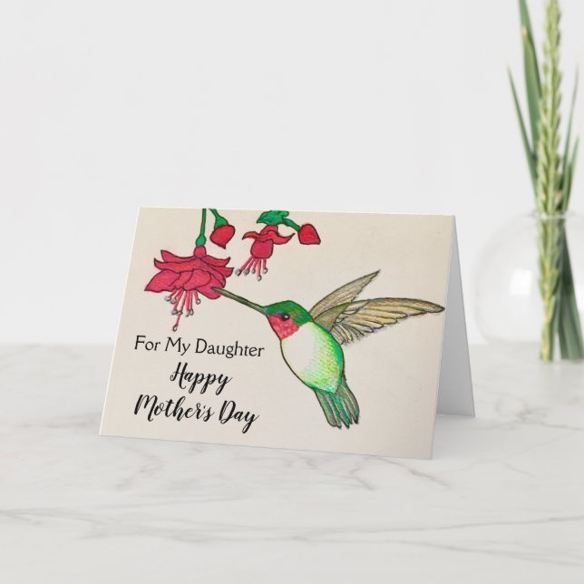 Fille pour la fête des mères Cartes d'art pour col (Devant)