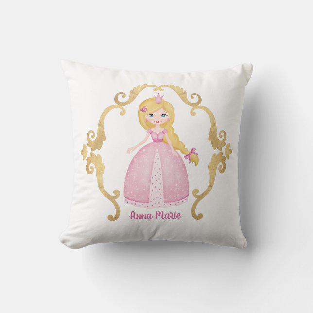 Fille PrincesseThrow Coussin (Recto)