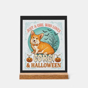 Fille qui aime les citrouilles d'Halloween Corgi C