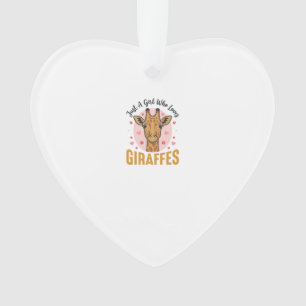 Fille qui aime les girafes Design de gravure vinta
