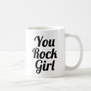 Fille rock   Slogan Mug   typo manuscrite