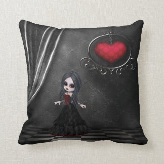 Fille Romance gothique de Goth et coussin