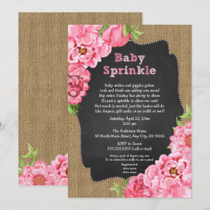 Fille rose florale russe Invitation saupoudré