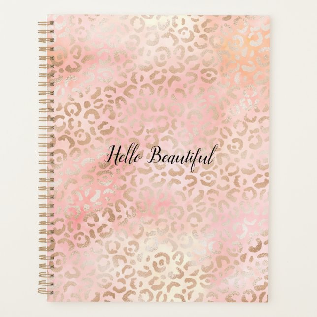 Fille rose or Blush Empreinte de léopard        (Devant)