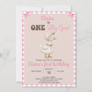 Fille Silly Goose 1er invitation de premier annive