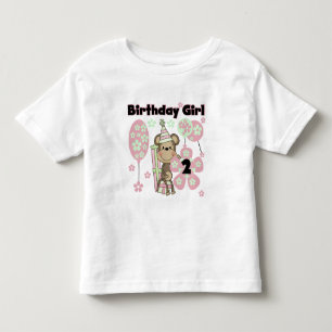 Fille Singe Avec Cadeaux 2e T-shirts d'anniversair